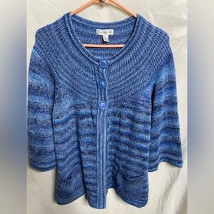 Beautiful Striped Blue Dressbarn Sweater/Cardigan